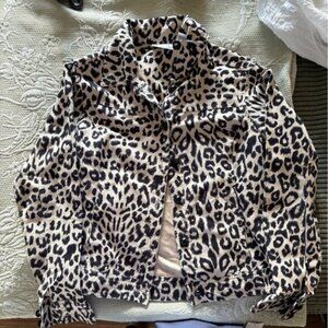 Leopard Print Button-Up Jacket